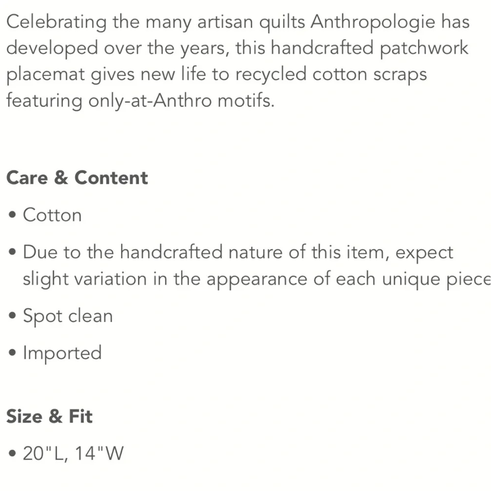 New in Package Anthropologie Heritage Kantha Placemat-Gray Motif - Picture 8 of 8